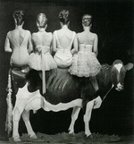 women on cow